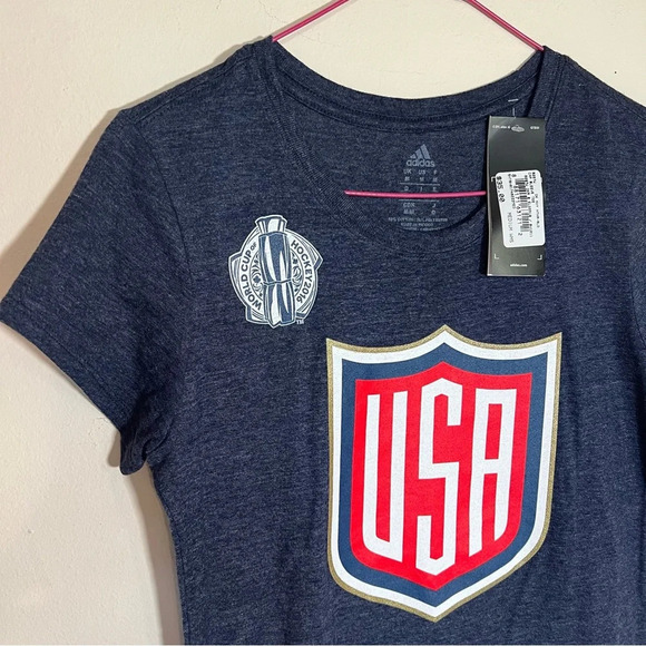 NWT Adidas Team USA Joe Pavelski Number Eight Short Sleeve Tee Shirt Size Medium - Picture 2 of 4